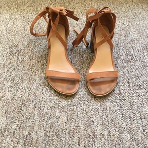 Camel lace up sandals